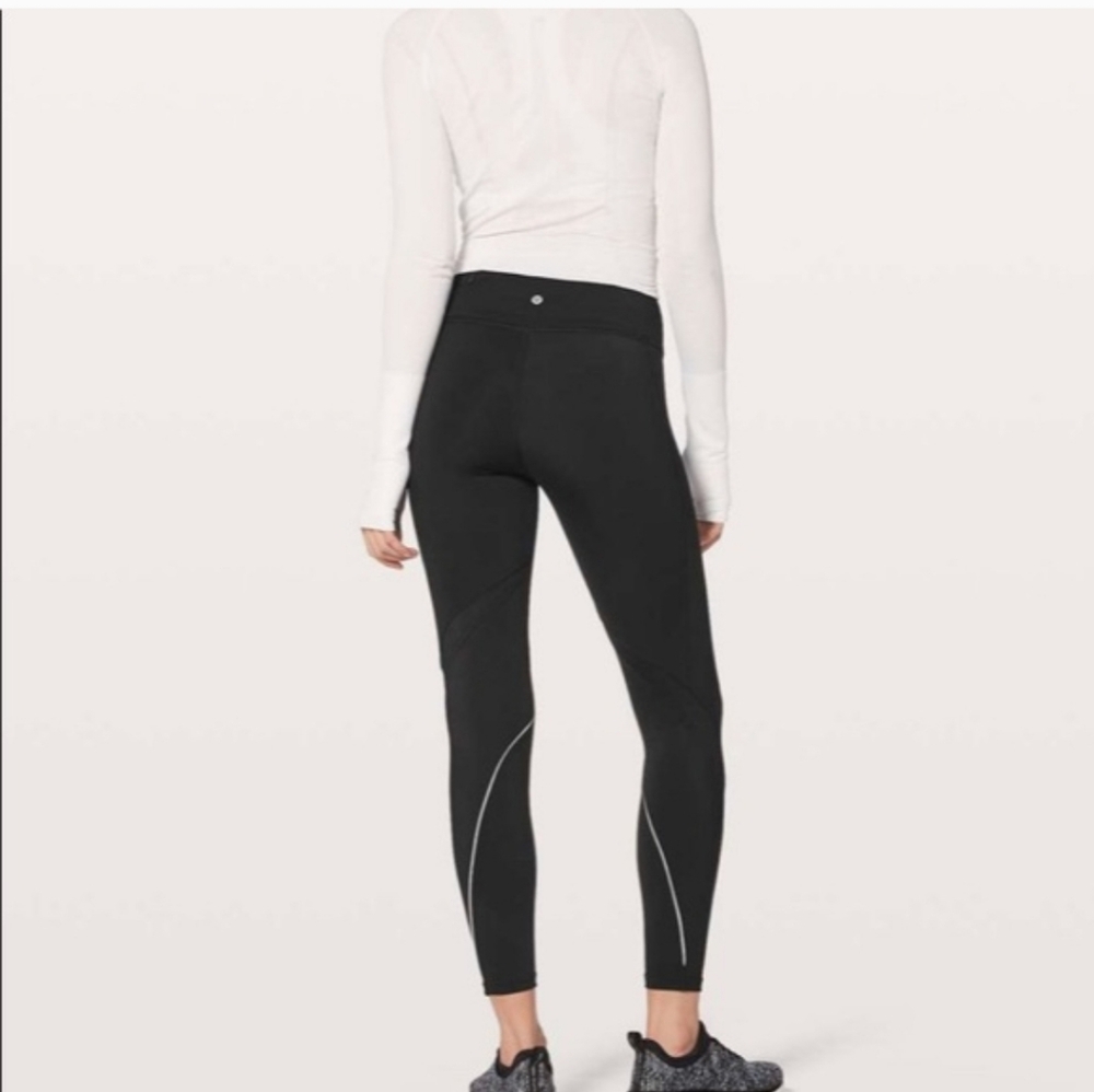 Lululemon Chasing Miles Tight 25" Black Reflective Size 2